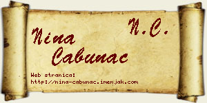 Nina Cabunac vizit kartica